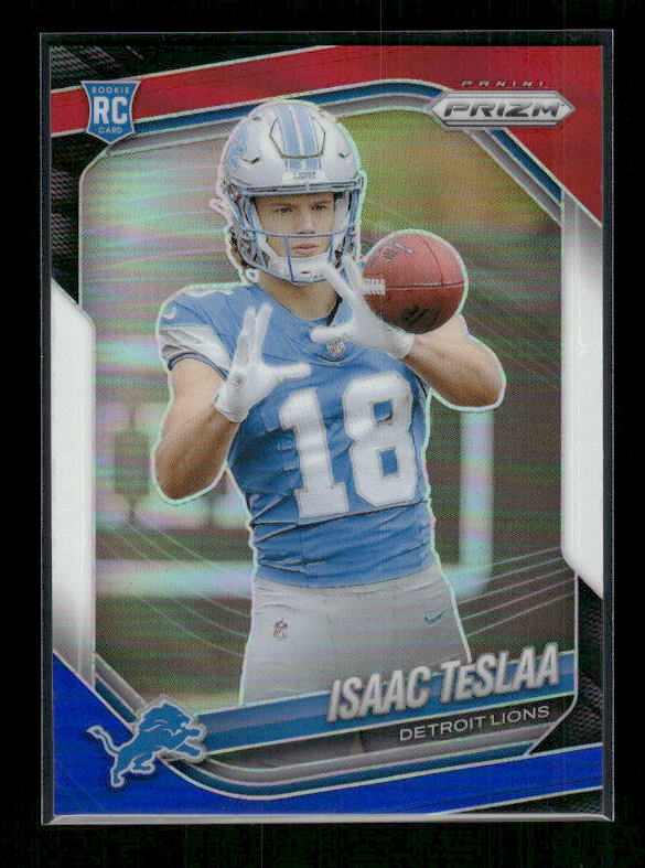 Isaac TeSlaa - 2025 Prizm Football - Red White & Blue - Rookie