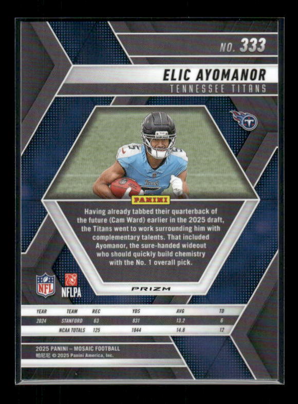 Elic Ayomanor - 2025 Mosaic Football - Purple Scope - Rookie