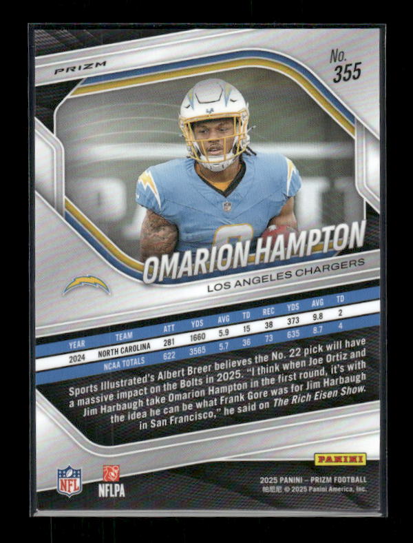 Omarion Hampton - 2025 Prizm Football - Red White & Blue - Rookie
