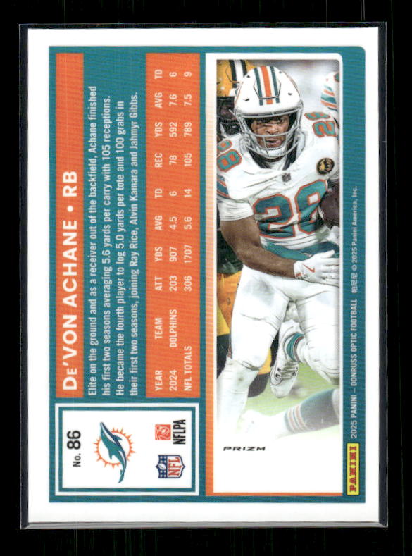 De'Von Achane - 2025 Optic Football - Stars
