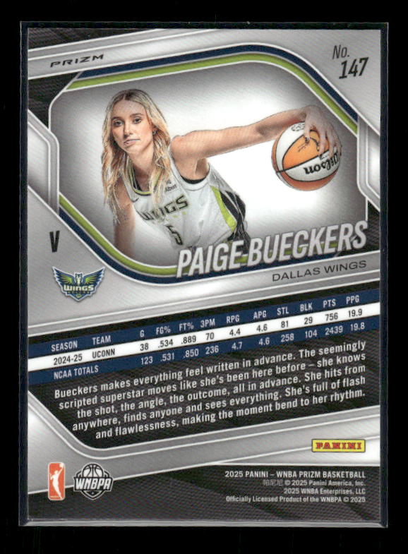 Paige Bueckers - 2025 Prizm WNBA - White Seismic - Rookie Variation