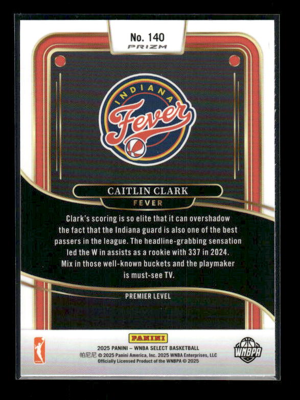 Caitlin Clark - 2025 Select WNBA - Premier Level Silver Prizm