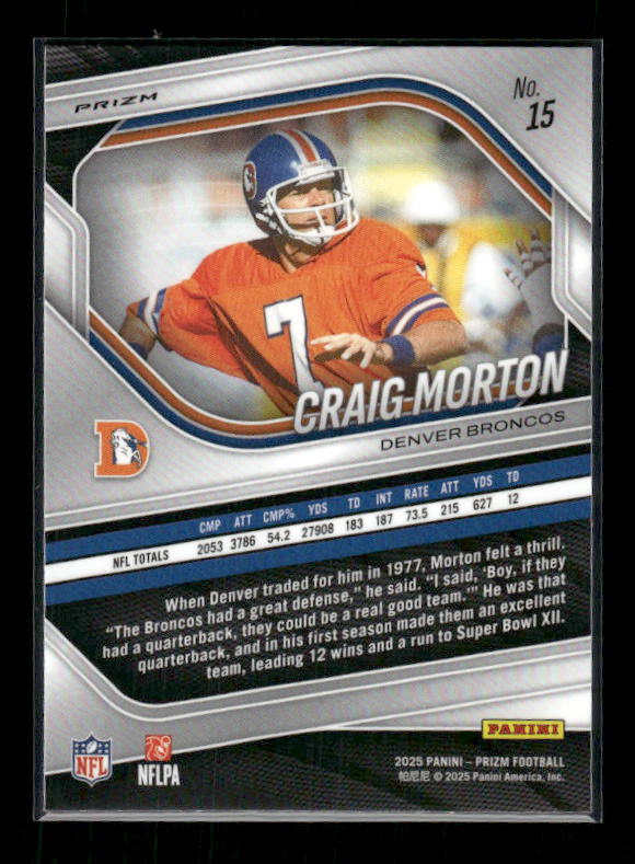 Craig Morton - 2025 Prizm Football - White Disco