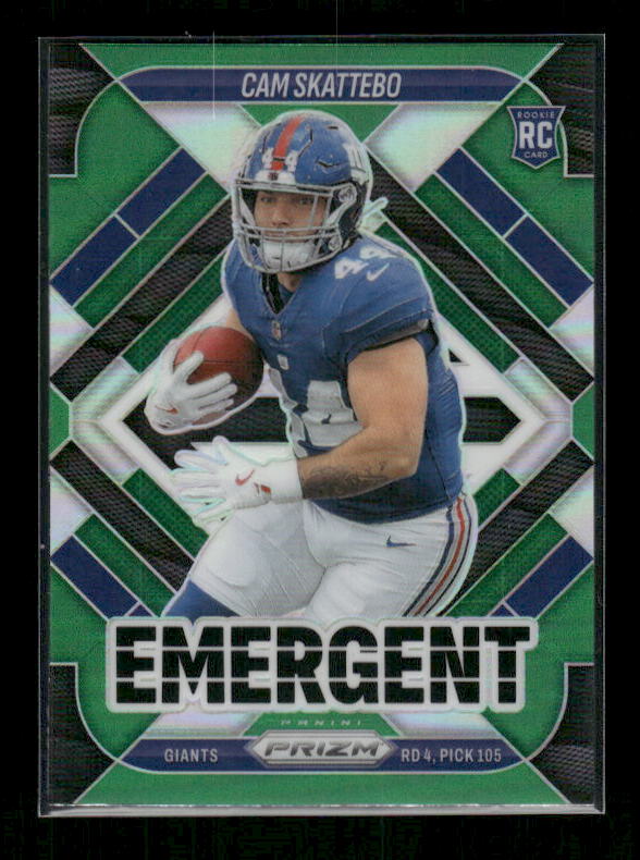 Cam Skattebo - 2025 Prizm Football - Green Emergent - Rookie