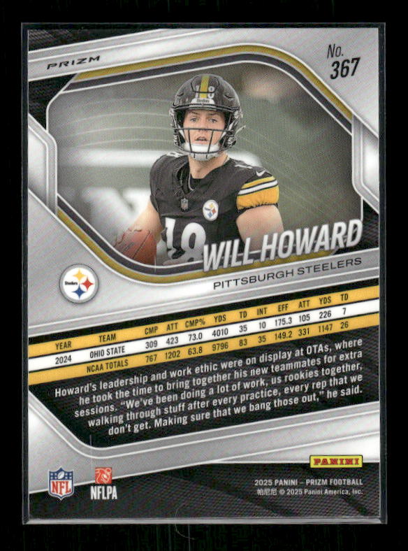 Will Howard - 2025 Prizm Football - White Disco - Rookie
