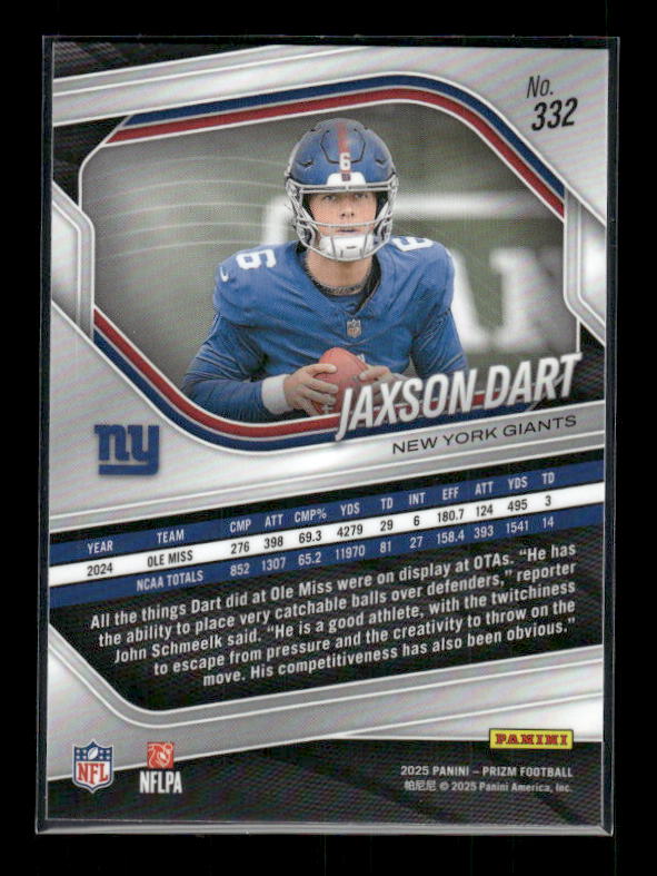 Jaxson Dart - 2025 Prizm Football - Rookie
