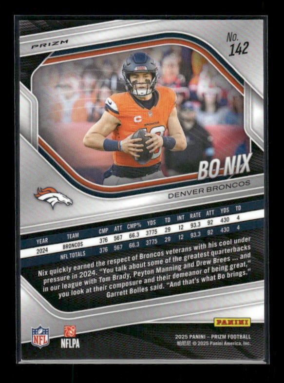 Bo Nix - 2025 Prizm Football - Red White & Blue Prizm