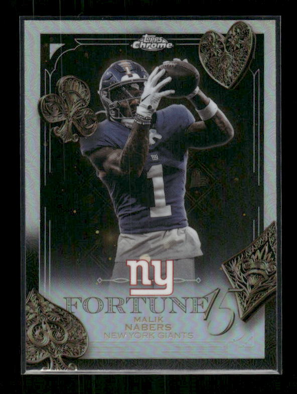 Malik Nabers - 2025 Topps Chrome Football - Fortune 15 Refractor
