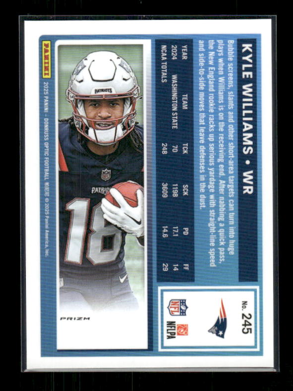 Kyle Williams - 2025 Optic Football - Stars - Rated Rookie