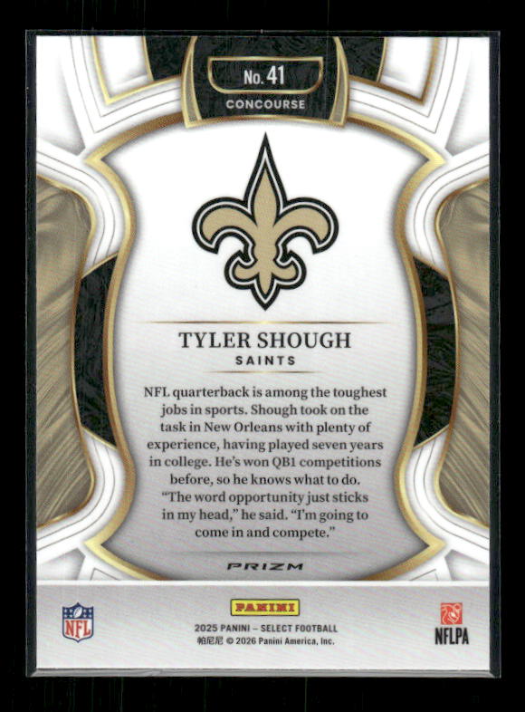 Tyler Shough - 2025 Select Football - Silver Prizm - Rookie