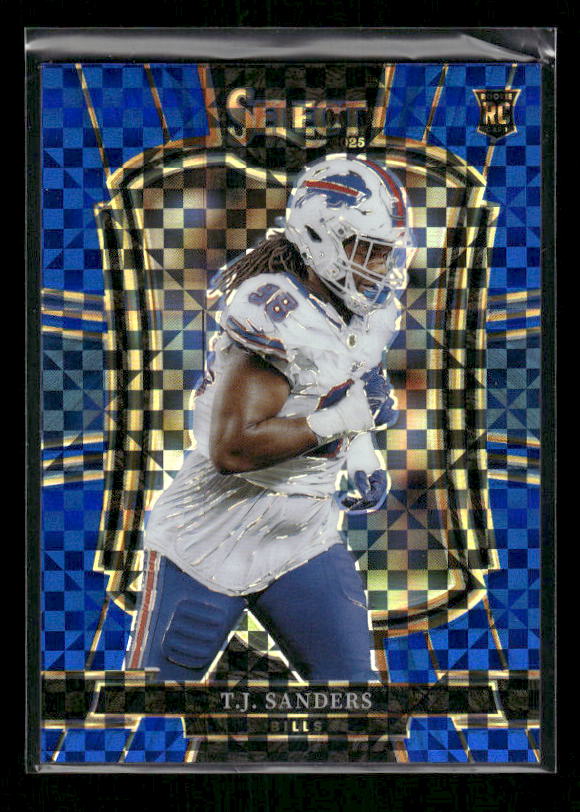T.J. Sanders - 2025 Select Football - Premier Level Blue Checker /175 - Rookie
