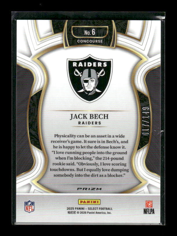 Jack Bech - 2025 Select Football - Maroon Prizm /149 - Rookie