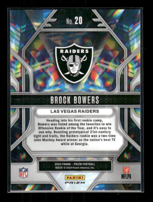 Brock Bowers - 2024 Panini Prizm - Green Wave Prizmatic - Rookie