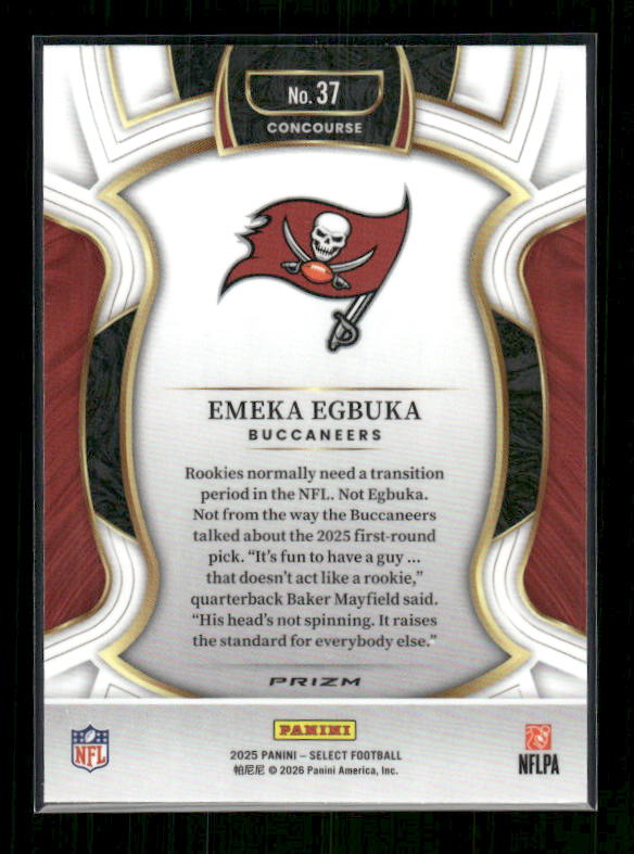 Emeka Egbuka - 2025 Select Football - Black & Red Shock - Rookie
