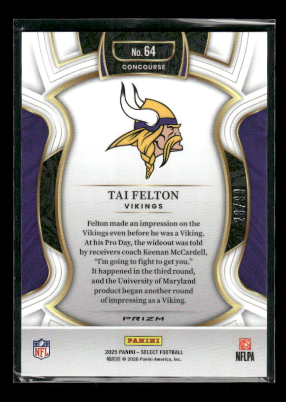 Tai Felton - 2025 Select Football - Red Prizm /99 - Rookie
