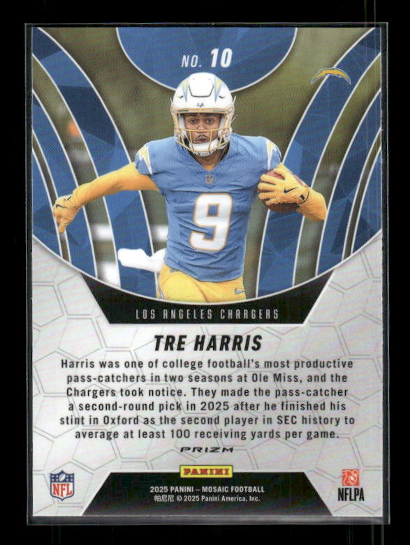 Tre Harris - 2025 Mosaic Football - Orange Fluorescent Elevate - Rookie