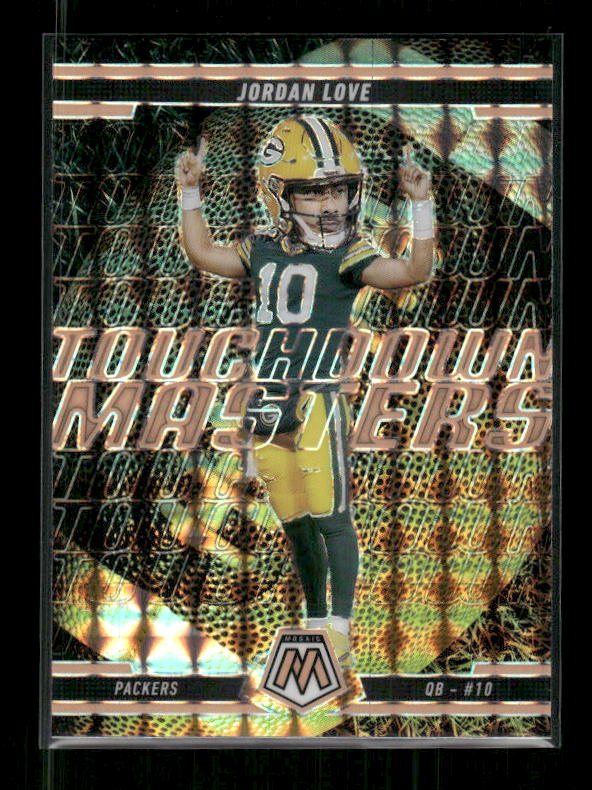 Jordan Love - 2025 Mosaic Football - Orange Fluorescent Touchdown Masters