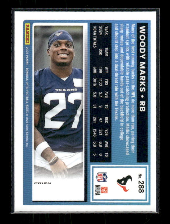 Woody Marks - 2025 Optic Football - Stars - Rated Rookie