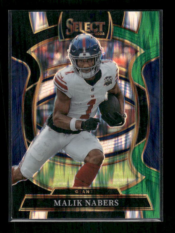 Malik Nabers - 2025 Select Football - Black & Green Shock - Rookie