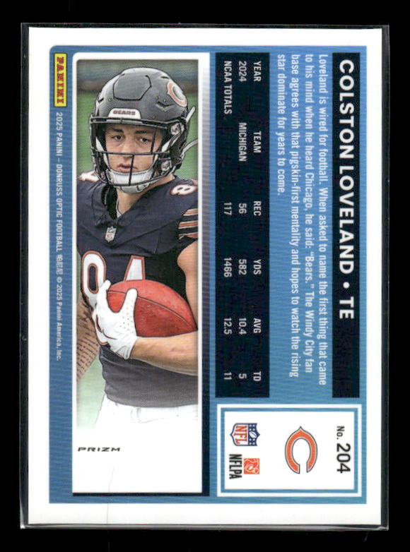 Colston Loveland - 2025 Donruss Optic Football - Purple Shock - Rated Rookie