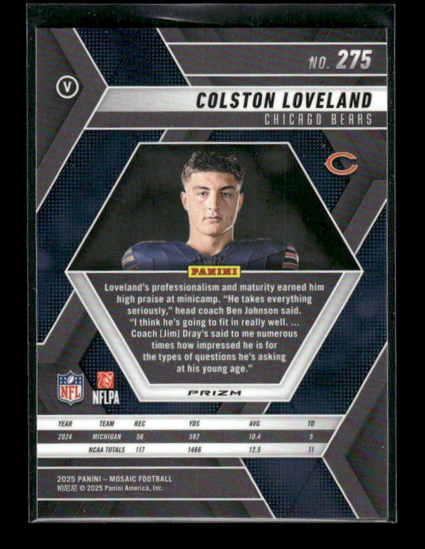 Colston Loveland - 2025 Mosaic Football - Blue Scope - Rookie Variation