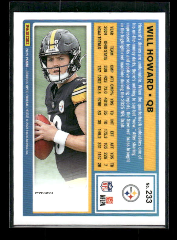 Will Howard - 2025 Optic Football - Purple Shock - Rated Rookie