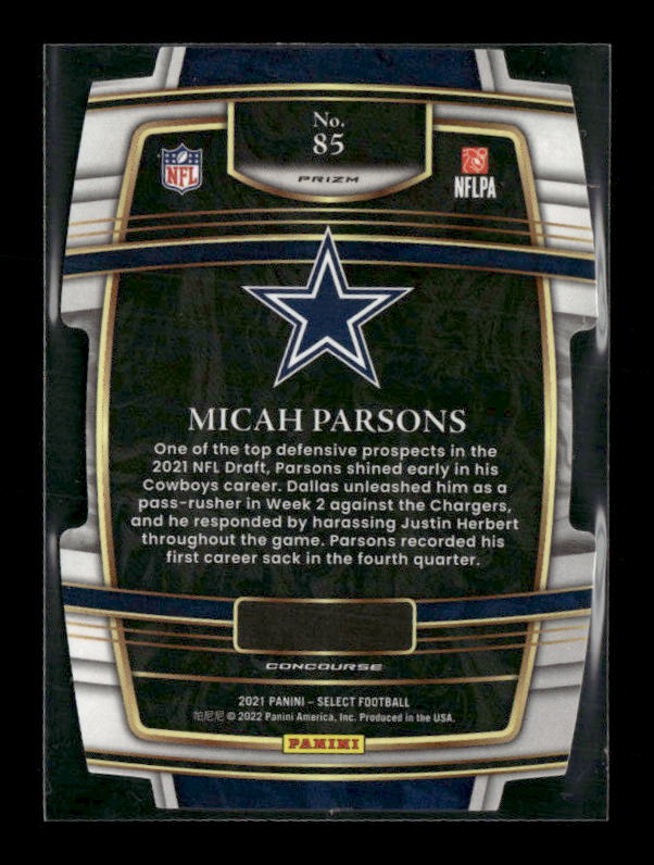 Micah Parsons - 2021 Select Football - Silver Die Cut - Rookie
