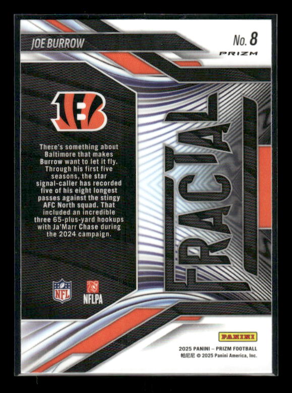 Joe Burrow - 2025 Prizm Football - Green Wave Fractal