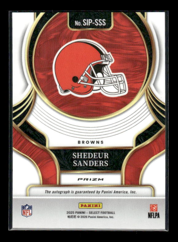 Shedeur Sanders - 2025 Select Football - Silver Select Signatures Prizm Auto - Rookie