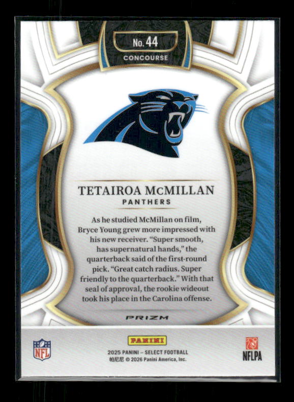 Tetairoa McMillan - 2025 Select Football - Silver Prizm - Rookie
