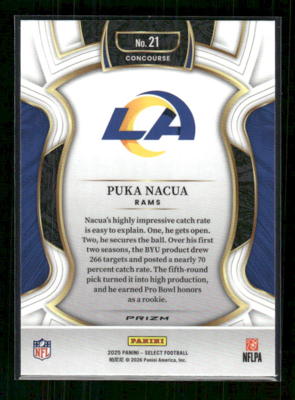 Puka Nacua - 2025 Select Football - Black & Red Shock