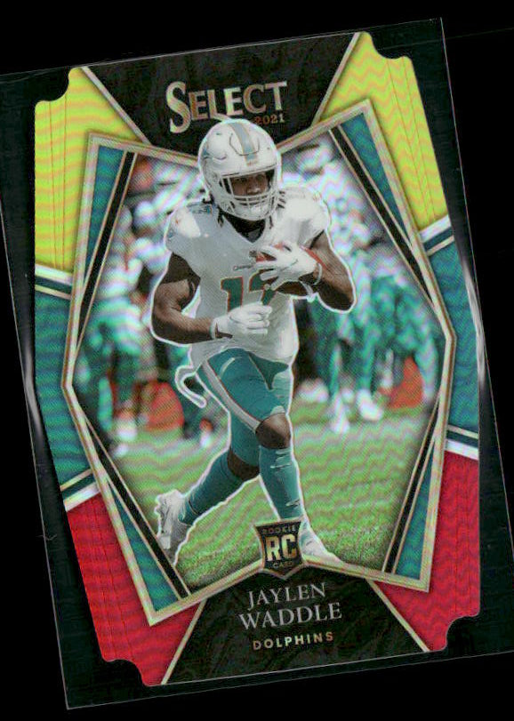 Jaylen Waddle - 2021 Select Football - Red & Yellow Die Cut - Rookie