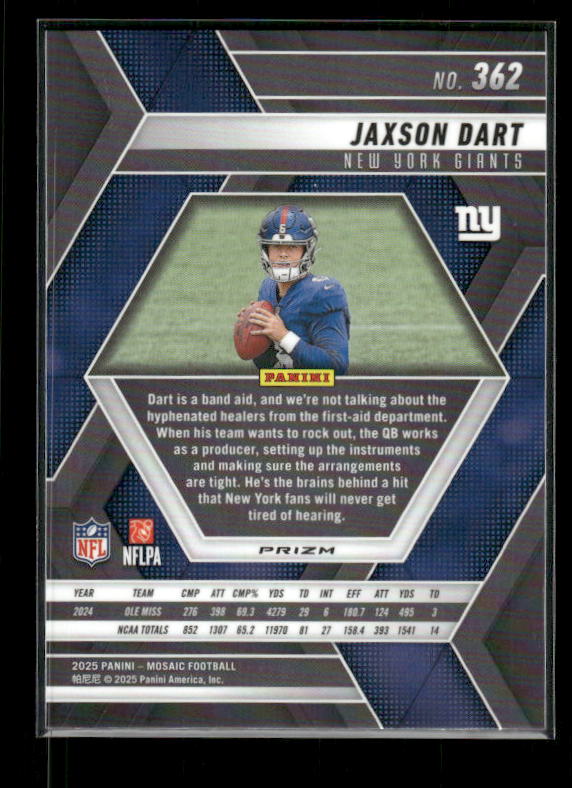 Jaxson Dart - 2025 Mosaic Football - Green Mosaic - Rookie