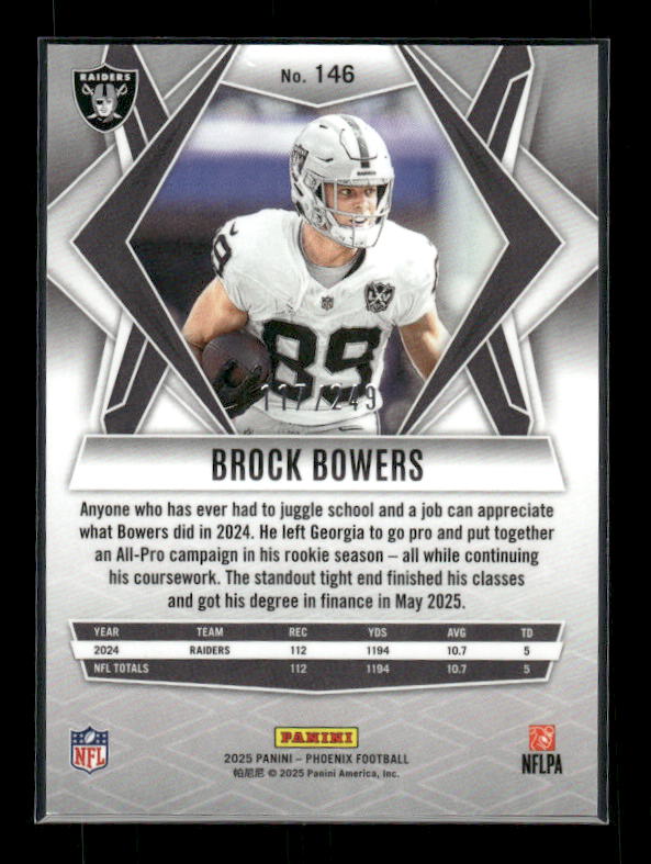 Brock Bowers - 2025 Phoenix Football - Winter Purple /249