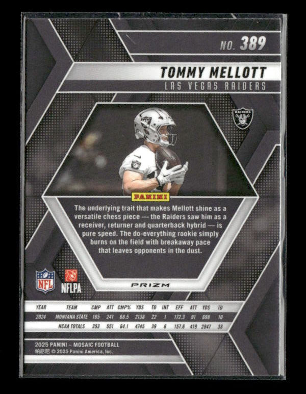 Tommy Mellott - 2025 Mosaic Football - Red White Stripe - Rookie