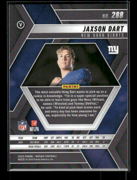 Jaxson Dart - 2025 Mosaic Football - Rookie Variation