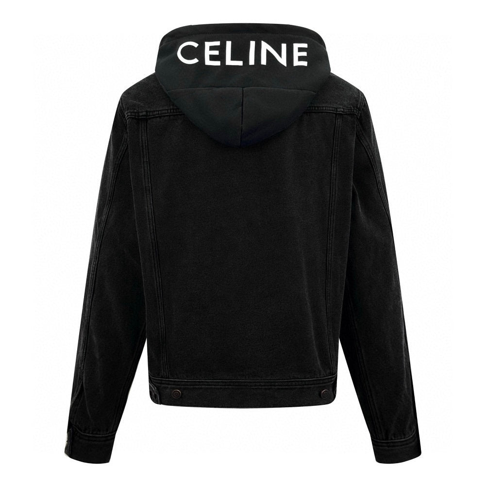 CELINE Washed Grey Denim Jacket – Casual Single-Breasted