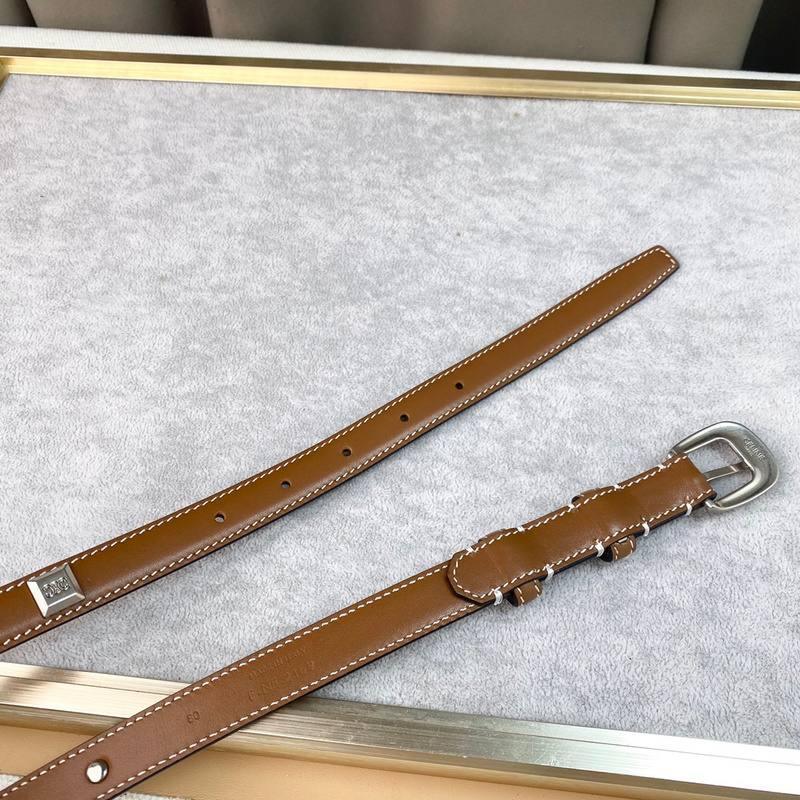 Celine Women Silver Buckle Belt 'Brown'