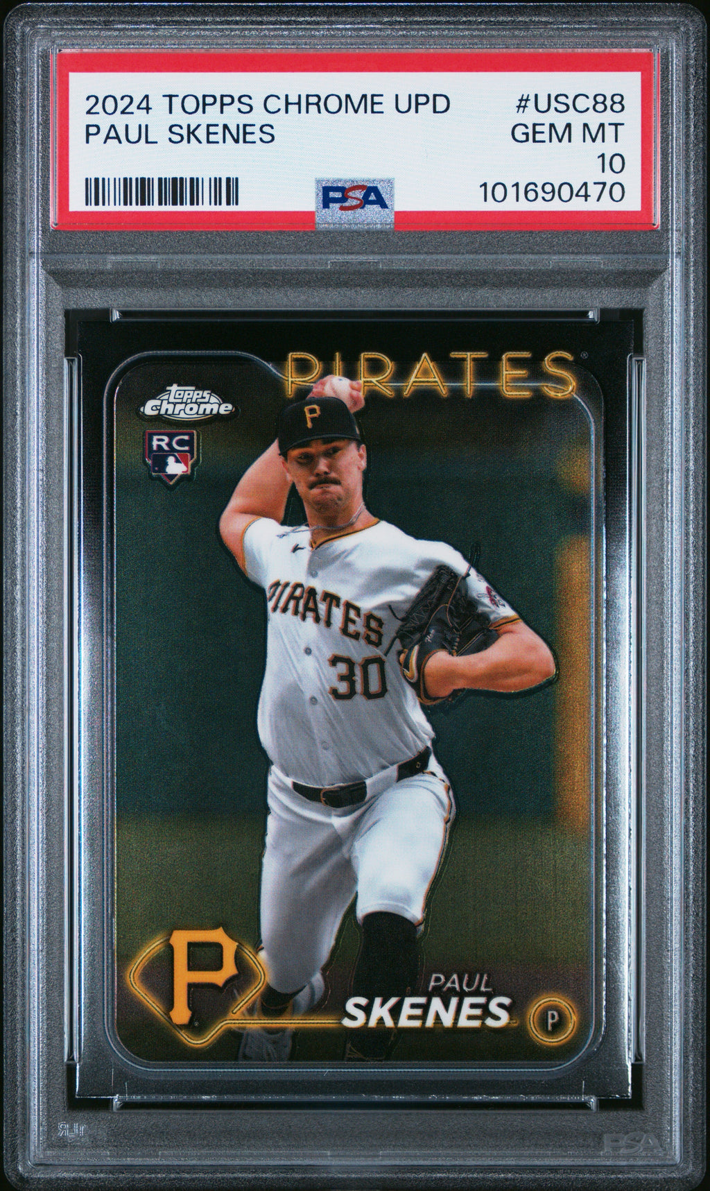Graded 2024 Topps Chrome Update Paul Skenes #USC88 Rookie RC Baseball Card PSA 10 Gem Mint