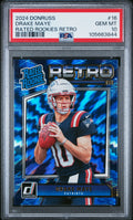 Graded 2024 Panini Donruss Drake Maye #16 Rated Rookies Retro Rookie RC Football Card PSA 10 Gem Mint