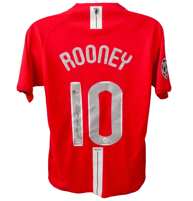 Framed Wayne Rooney Signed Manchester United UCL Final Soccer Jersey with Beckett COA