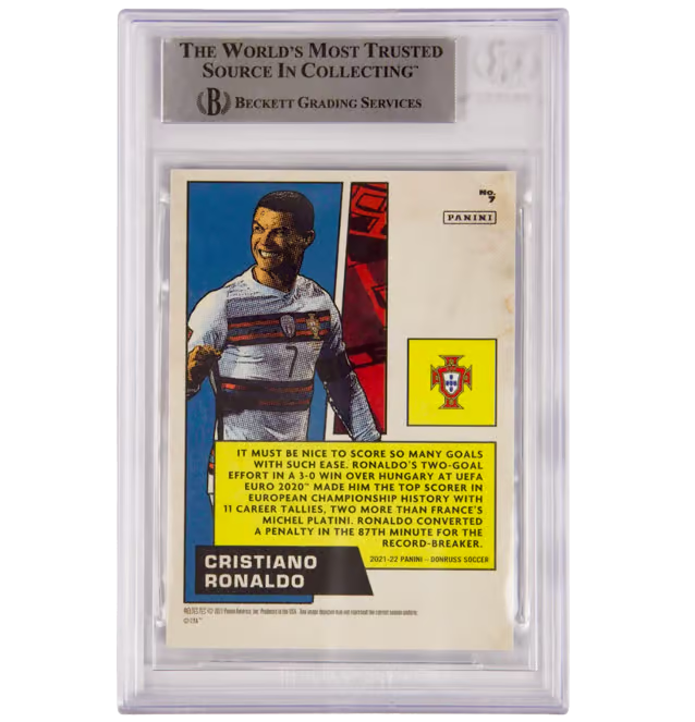 Cristiano Ronaldo Signed 2021-22 Panini Donruss Net Marvels #7 – BGS Authentic