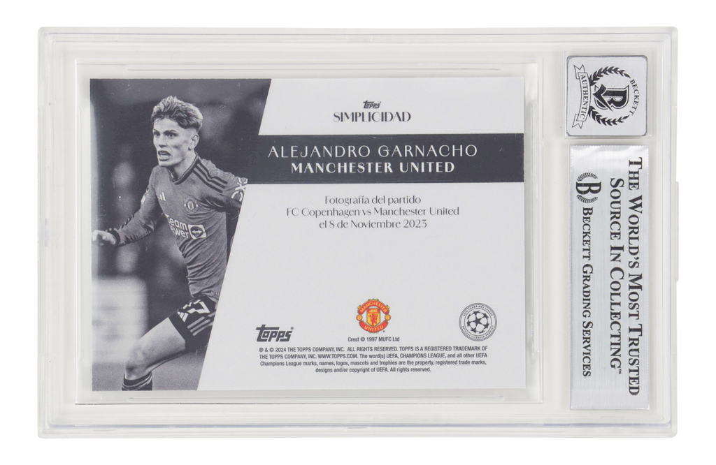 Alejandro Garnacho Signed 2023-24 Topps Simplicidad UCC /99 - BGS Autograph 10