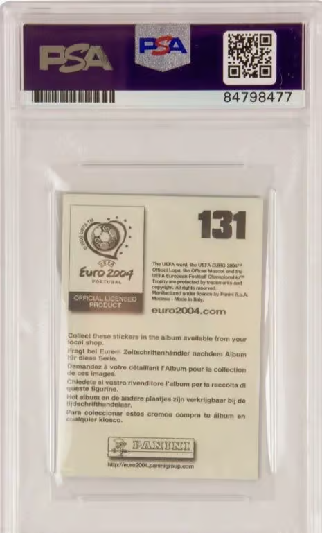Wayne Rooney Signed 2004 Panini UEFA Euro Stickers #131 – PSA 10 Autograph