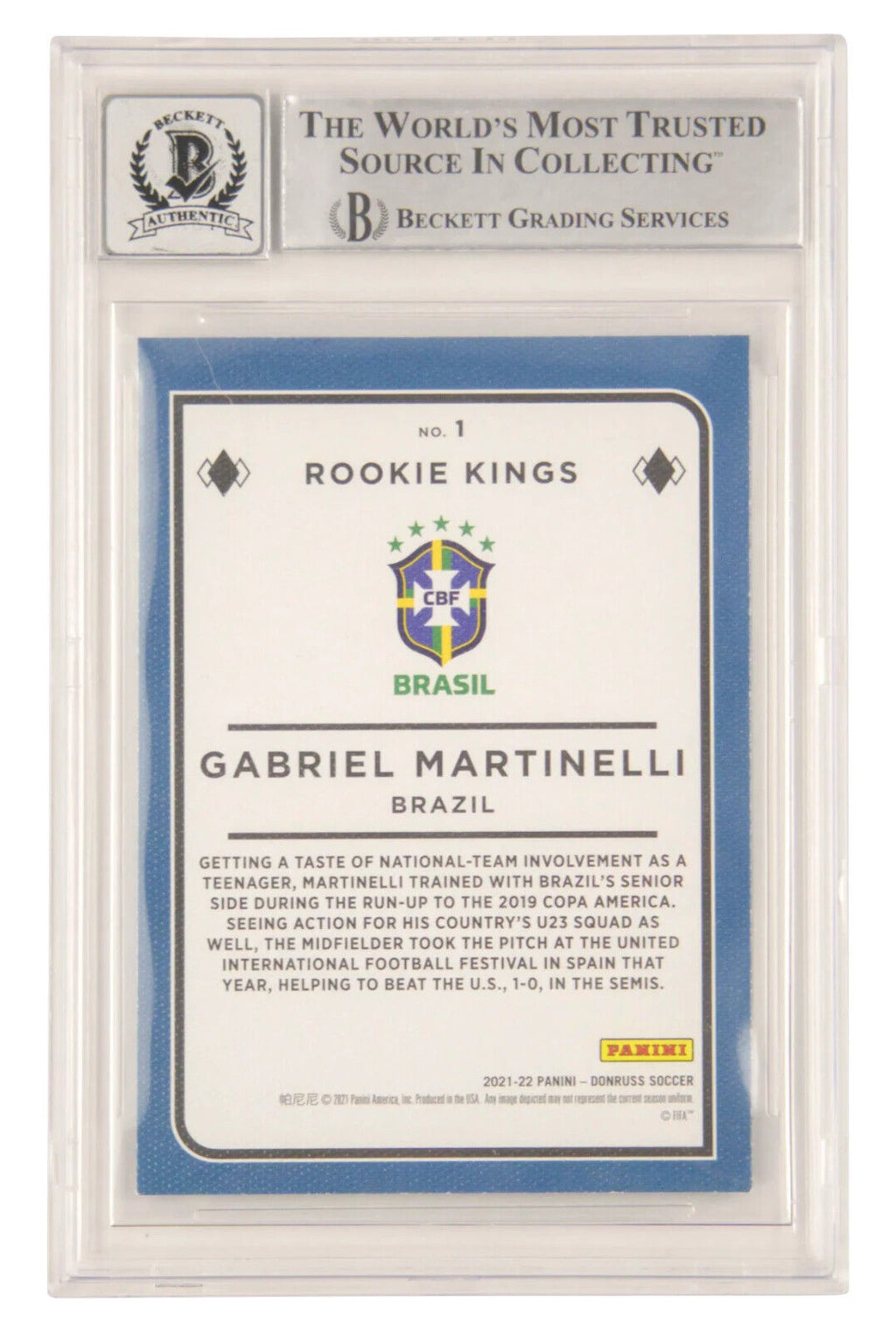 Gabriel Martinelli Signed 2021-22 Panini Donruss Rookie Kings – BGS 10 Autograph