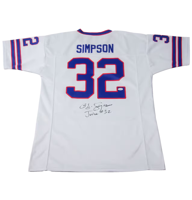 OJ Simpson Signed Buffalo Bills Football Jersey Inscribed Juice #32 with JSA