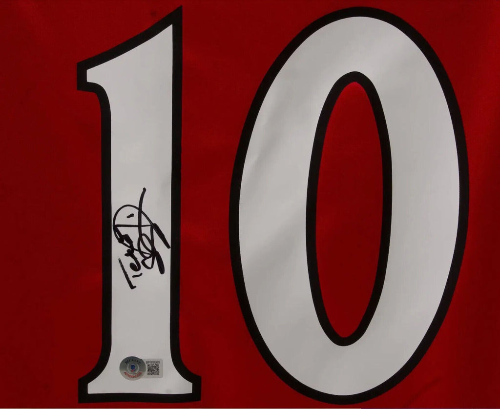 Teddy Sheringham Signed Manchester United Soccer Jersey #10 with Beckett COA