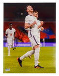 Declan Rice Signed England Soccer Print Size 12″ x 16″ with Beckett COA