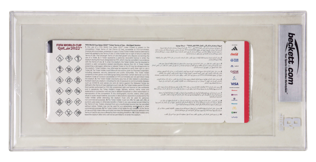 Vinicius Jr Signed 2022 FIFA World Cup First Goal Match Ticket – BGS 4 Auto 10