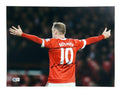 Wayne Rooney Signed Manchester Utd Soccer Print Size 16″ x 12″ with Beckett COA